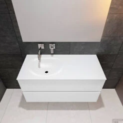 Badkamermeubel Solid Surface BWS Stockholm 100x46 Cm Links Mat Wit (zonder Kraangat) 10 Badkamermeubel Solid Surface BWS Stockholm 100x46 Cm Links Mat Wit (zonder Kraangat) -Duravit Verkoop badkamermeubel solid surface bws stockholm 100x46 cm links mat wit zonder kraangat pc75341009 00013 3