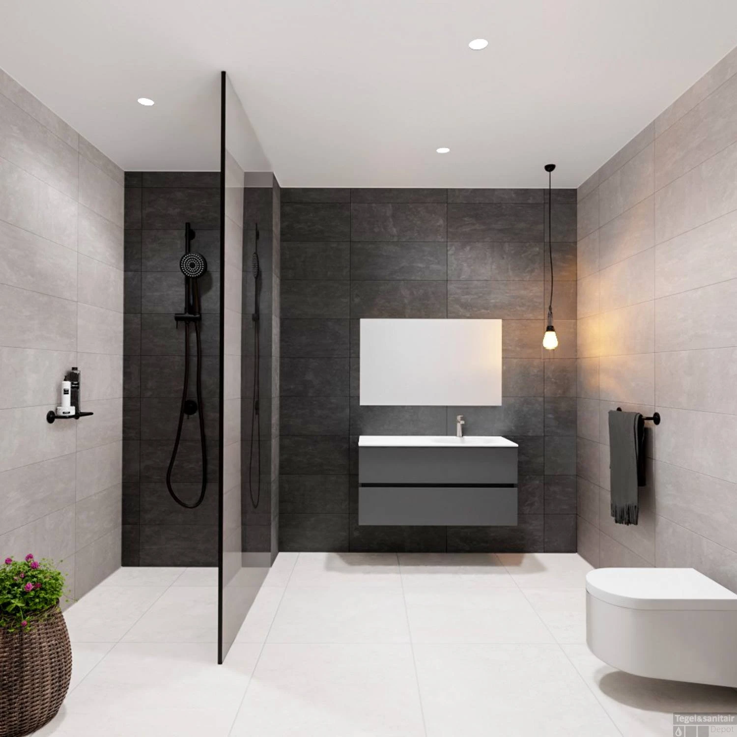 Badkamermeubel Solid Surface BWS Stockholm 100x46 Cm Rechts Mat Antraciet (met 1 Kraangat) 5 Badkamermeubel Solid Surface BWS Stockholm 100x46 Cm Rechts Mat Antraciet (met 1 Kraangat) - Afbeelding 5