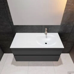 Badkamermeubel Solid Surface BWS Stockholm 100x46 Cm Rechts Mat Antraciet (met 1 Kraangat) 10 Badkamermeubel Solid Surface BWS Stockholm 100x46 Cm Rechts Mat Antraciet (met 1 Kraangat) -Duravit Verkoop badkamermeubel solid surface bws stockholm 100x46 cm rechts mat antraciet met 1 kraangat pc75341019 00023 3