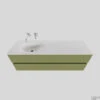 Badkamermeubel Solid Surface BWS Stockholm 150x46 Cm Links Mat Groen (zonder Kraangat)