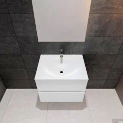 Badkamermeubel Solid Surface BWS Stockholm 60x46 Cm Mat Wit (met 1 Kraangat) -Duravit Verkoop badkamermeubel solid surface bws stockholm 60x46 cm mat wit met 1 kraangat pc75341001 00005 2