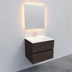 Badkamermeubel Solid Surface BWS Stockholm 60x46 Cm Wood Dark Brown (1 Kraangat) -Duravit Verkoop badkamermeubel solid surface bws stockholm 60x46 cm wood dark brown 1 kraangat