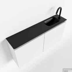 MONDIAZ TURE 100cm Toiletmeubel Talc. EDEN Wastafel Urban Rechts 1 Kraangat