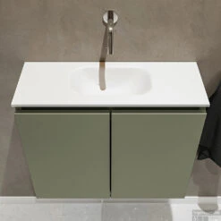 MONDIAZ TURE 60cm Toiletmeubel Army. EDEN Wastafel Talc Midden Geen Kraangat -Duravit Verkoop badkamermeubel ture army model eden talc top 0008
