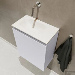 MONDIAZ TURE 40cm Toiletmeubel Cale. EDEN Wastafel Talc Links Geen Kraangat -Duravit Verkoop badkamermeubel ture cale model eden talc sidetop 0006