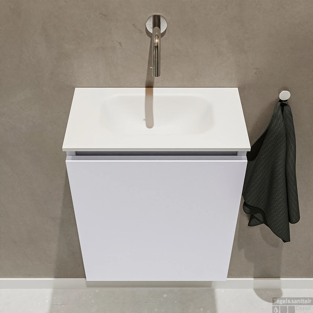 MONDIAZ TURE 40cm Toiletmeubel Cale. EDEN Wastafel Talc Midden Geen Kraangat 4 MONDIAZ TURE 40cm Toiletmeubel Cale. EDEN Wastafel Talc Midden Geen Kraangat - Afbeelding 4