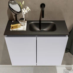 MONDIAZ TURE 60cm Toiletmeubel Cale. EDEN Wastafel Urban Rechts Geen Kraangat -Duravit Verkoop badkamermeubel ture cale model eden urban top 0012