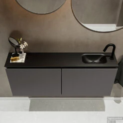 MONDIAZ TURE 120cm Toiletmeubel Dark Grey. EDEN Wastafel Urban Rechts 1 Kraangat -Duravit Verkoop badkamermeubel ture dark grey model eden urban top 0029