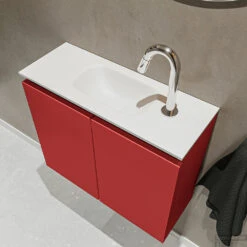 MONDIAZ TURE 60cm Toiletmeubel Fire. EDEN Wastafel Talc Midden 1 Kraangat -Duravit Verkoop badkamermeubel ture fire model eden talc sidetop 0007