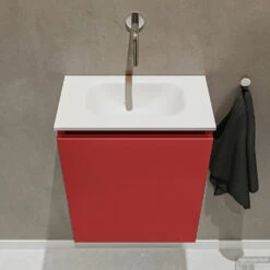 MONDIAZ TURE 40cm Toiletmeubel Fire. EDEN Wastafel Talc Midden Geen Kraangat -Duravit Verkoop badkamermeubel ture fire model eden talc top 0002