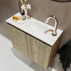 MONDIAZ TURE 60cm Toiletmeubel Light Brown Grey. EDEN Wastafel Talc Rechts 1 Kraangat 7 MONDIAZ TURE 60cm Toiletmeubel Light Brown Grey. EDEN Wastafel Talc Rechts 1 Kraangat -Duravit Verkoop badkamermeubel ture light brown grey model eden talc sidetop 00011