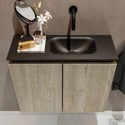 MONDIAZ TURE 60cm Toiletmeubel Light Brown Grey. EDEN Wastafel Urban Rechts Geen Kraangat 8 MONDIAZ TURE 60cm Toiletmeubel Light Brown Grey. EDEN Wastafel Urban Rechts Geen Kraangat -Duravit Verkoop badkamermeubel ture light brown grey model eden urban top 00012