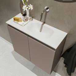 MONDIAZ TURE 60cm Toiletmeubel Smoke. EDEN Wastafel Talc Rechts Geen Kraangat 7 MONDIAZ TURE 60cm Toiletmeubel Smoke. EDEN Wastafel Talc Rechts Geen Kraangat -Duravit Verkoop badkamermeubel ture smoke model eden talc sidetop 0012