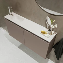 MONDIAZ TURE 100cm Toiletmeubel Smoke. EDEN Wastafel Talc Links 1 Kraangat -Duravit Verkoop badkamermeubel ture smoke model eden talc sidetop 0021