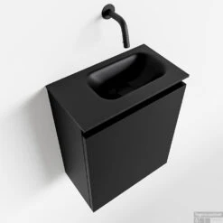 MONDIAZ TURE 40cm Toiletmeubel Urban. EDEN Wastafel Urban Rechts Geen Kraangat