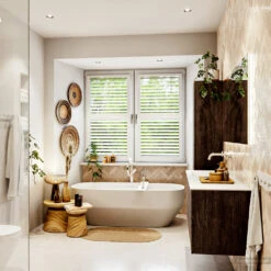 MONDIAZ VICA 140cm Badmeubel Onderkast Dark Brown 2 Lades. Wastafel CLOUD Links Zonder Kraangat, Kleur Talc. -Duravit Verkoop badkamermeubel vica dark brown cloud talc set3 0043