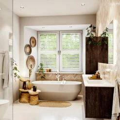 MONDIAZ VICA 190cm Badmeubel Onderkast Dark Brown 4 Lades. Wastafel CLOUD Rechts Zonder Kraangat, Kleur Talc Met Spiegel LED. -Duravit Verkoop badkamermeubel vica dark brown cloud talc set3 0100