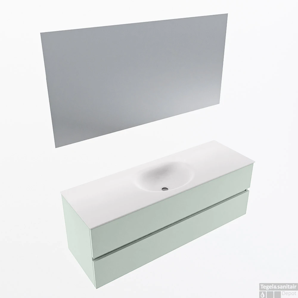 MONDIAZ VICA 140cm Badmeubel Onderkast Greey 2 Lades. Wastafel Moon Midden Zonder Kraangat, Kleur Talc Met Spiegel LED. 1 MONDIAZ VICA 140cm Badmeubel Onderkast Greey 2 Lades. Wastafel Moon Midden Zonder Kraangat, Kleur Talc Met Spiegel LED.