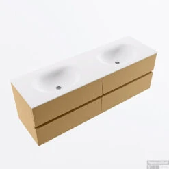 MONDIAZ VICA 150cm Badmeubel Onderkast Oro 4 Lades. Wastafel MOON Dubbel Zonder Kraangat, Kleur Talc. -Duravit Verkoop badkamermeubel vica oro moon talc google2 0077