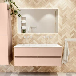 MONDIAZ VICA 120cm Badmeubel Onderkast Rosee 4 Lades. Wastafel MOON Dubbel Zonder Kraangat, Kleur Talc. 11 MONDIAZ VICA 120cm Badmeubel Onderkast Rosee 4 Lades. Wastafel MOON Dubbel Zonder Kraangat, Kleur Talc. -Duravit Verkoop badkamermeubel vica rosee moon talc set1 0059