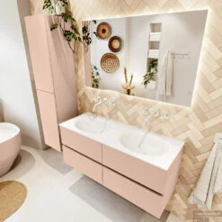 MONDIAZ VICA 120cm Badmeubel Onderkast Rosee 4 Lades. Wastafel MOON Dubbel Zonder Kraangat, Kleur Talc. 9 MONDIAZ VICA 120cm Badmeubel Onderkast Rosee 4 Lades. Wastafel MOON Dubbel Zonder Kraangat, Kleur Talc. -Duravit Verkoop badkamermeubel vica rosee moon talc set2 0059