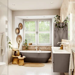 MONDIAZ VICA 170cm Badmeubel Onderkast Smoke 4 Lades. Wastafel CLOUD Dubbel Zonder Kraangat, Kleur Talc. -Duravit Verkoop badkamermeubel vica smoke cloud talc set3 0089