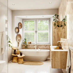 MONDIAZ VICA 140cm Badmeubel Onderkast Washed Oak 2 Lades. Wastafel CLOUD Links 1 Kraangat, Kleur Talc. -Duravit Verkoop badkamermeubel vica washed oak cloud talc set3 0039