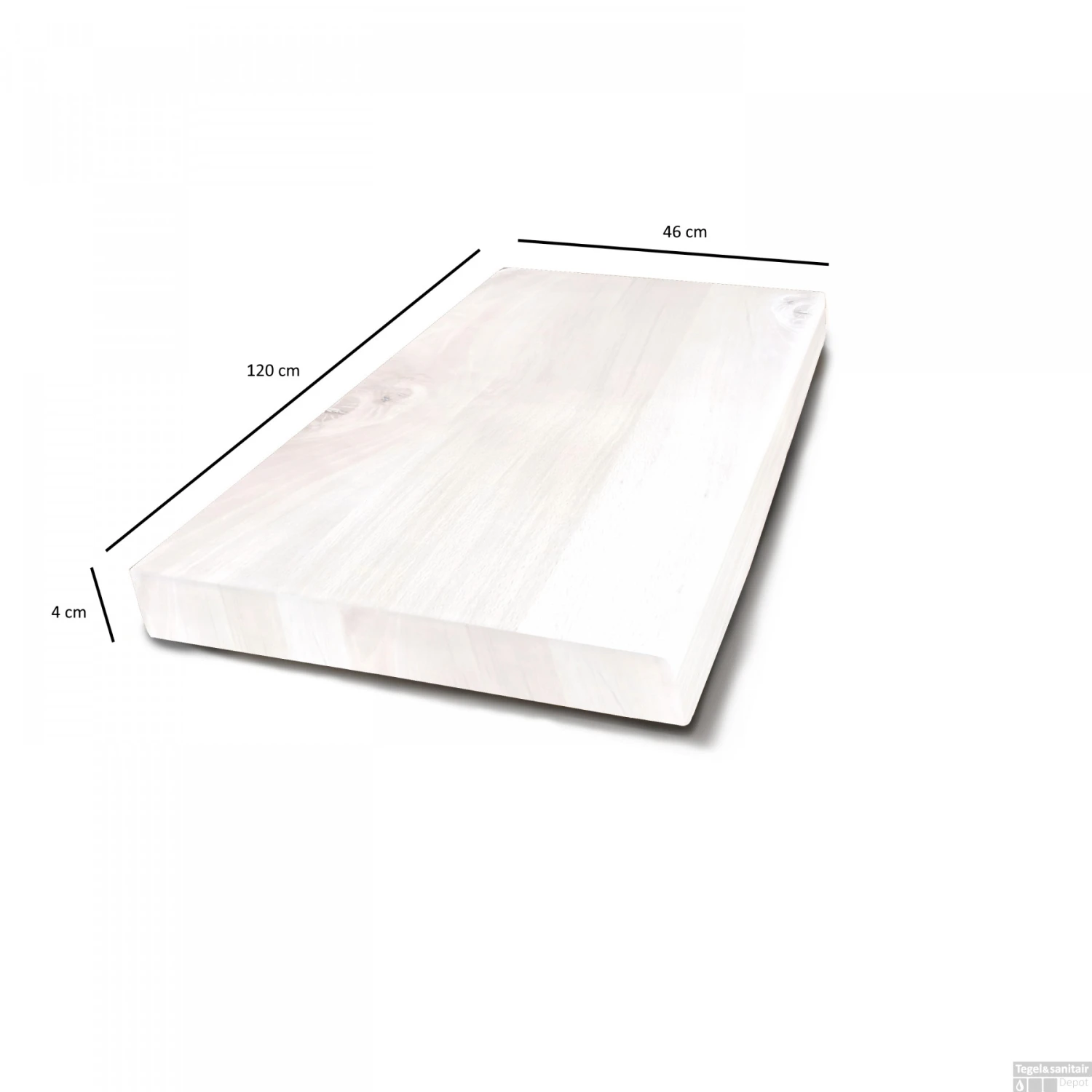 Badkamermeubelset BWS Eiken Massief Hout Bovenblad Recht 120 Cm Olie Natuur - Afbeelding 3