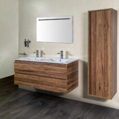 Badkamermeubelset Boss & Wessing Sally 120 Cm Twee Soft-Close Lades Eiken -Duravit Verkoop badkamermeubelset creavit sally 120 cm twee soft close lades eiken sfeer 1