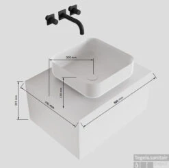 Badkamermeubelset Mondiaz LAGOM 60 Cm Met Topblad Gecentreerde Wastafel Solid Surface Opzetkom Binx Met 1 Kraangat Mat Wit (1 Lade) -Duravit Verkoop badkamermeubelset mondiaz lagom 60 cm met topblad led gecentreerde wastafel solid surface zonder kraangaten tech 1