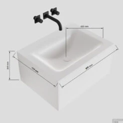 Badkamermeubelset Mondiaz LAGOM 90 Cm Gecentreerde Waskom Solid Surface Zonder Kraangaten Mat Wit (1 Lade) -Duravit Verkoop badkamermeubelset mondiaz lagom 90 cm led midden wastafel solid surface zonder kraangaten mat zwart 1 lade tech 2