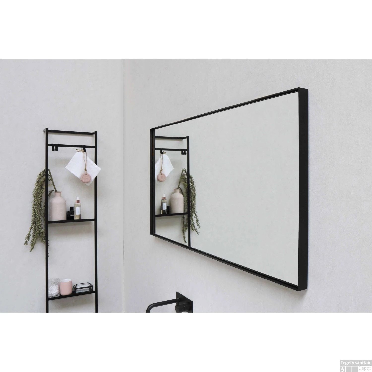 Badkamerspiegel BWS Salt 100x60 Cm Zwart 1 Badkamerspiegel BWS Salt 100x60 Cm Zwart