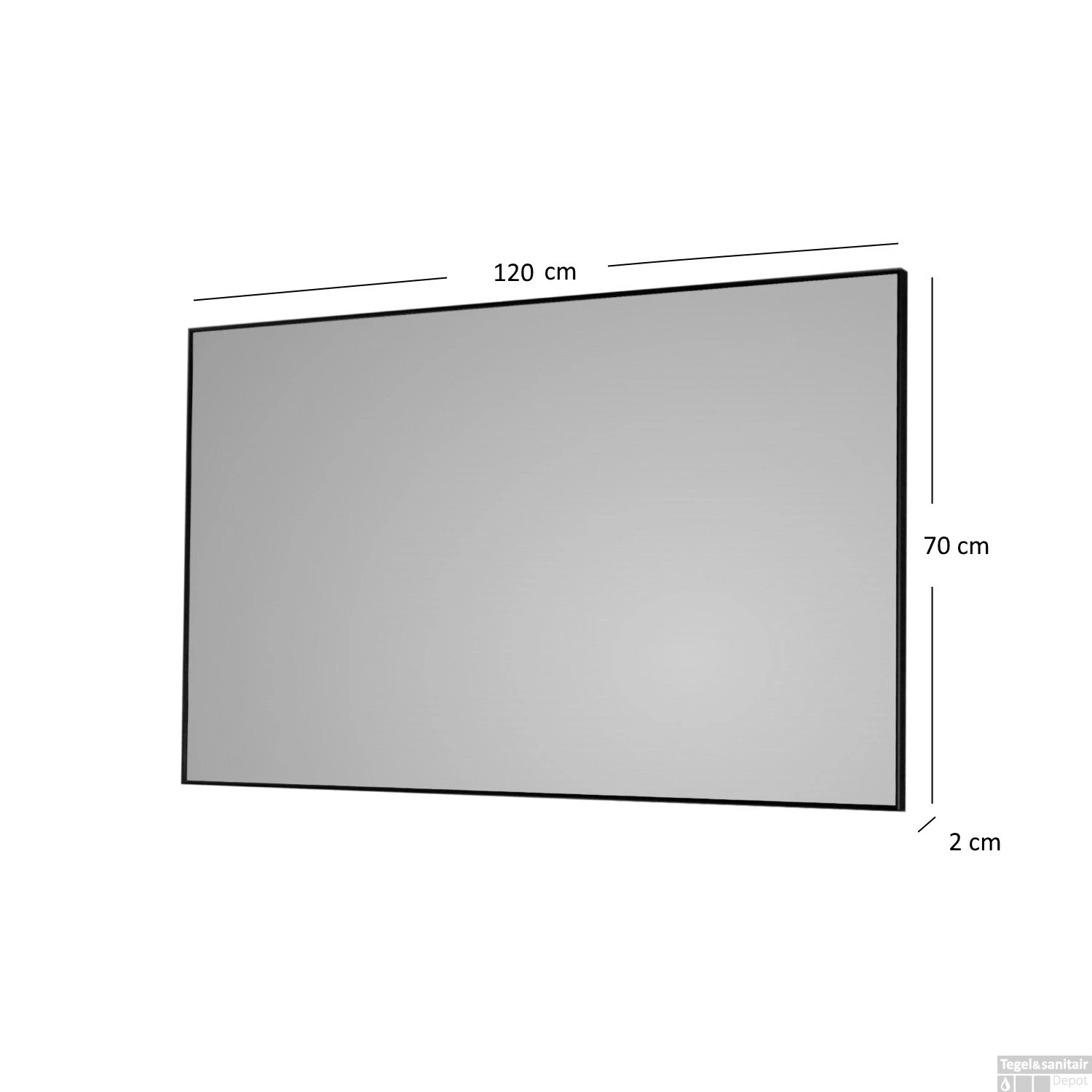 Badkamerspiegel Sanicare Q-Mirrors 120x70x2cm Zwart 4 Badkamerspiegel Sanicare Q-Mirrors 120x70x2cm Zwart - Afbeelding 4