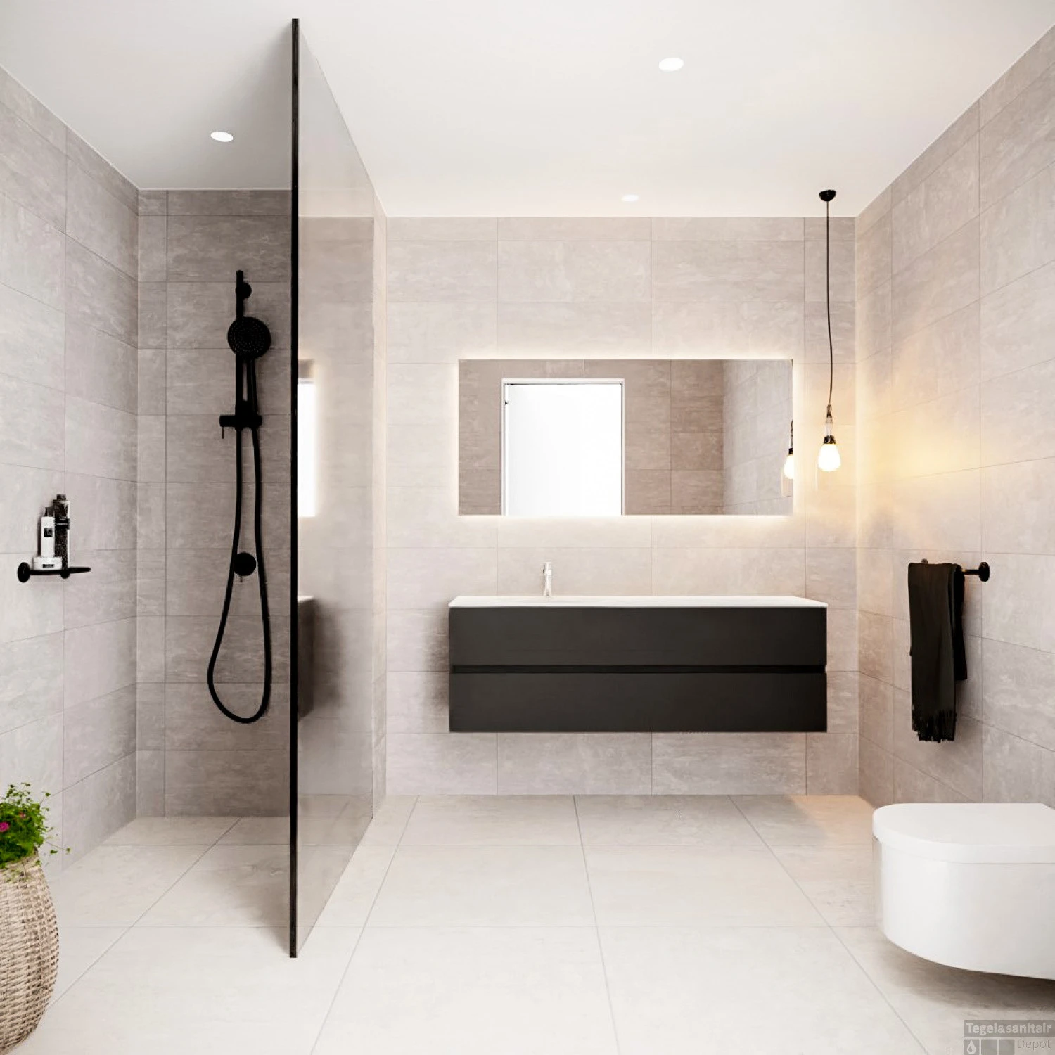 Badkamermeubel Solid Surface BWS Stockholm 150x45 Cm Mat Zwart Urban Links (1 Kraangat) 3 Badkamermeubel Solid Surface BWS Stockholm 150x45 Cm Mat Zwart Urban Links (1 Kraangat) - Afbeelding 3