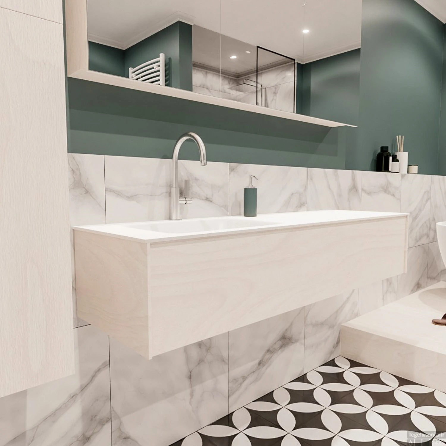 Badkamermeubel BWS Madrid Wit 150x45x30 Cm Mat Witte Solid Surface Wastafel Links (1 Kraangat) 2 Badkamermeubel BWS Madrid Wit 150x45x30 Cm Mat Witte Solid Surface Wastafel Links (1 Kraangat) - Afbeelding 2