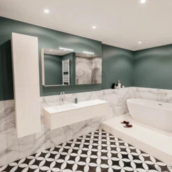 Badkamermeubel BWS Madrid Wit 150x45x30 Cm Mat Witte Solid Surface Wastafel Links (1 Kraangat) 8 Badkamermeubel BWS Madrid Wit 150x45x30 Cm Mat Witte Solid Surface Wastafel Links (1 Kraangat) -Duravit Verkoop badmeubel bws wit 150 cm links 1ld 1krg detail2