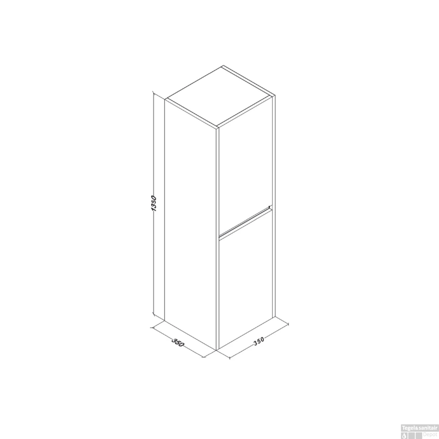 Badmeubelkast Boss & Wessing Hayat 135x35x35cm Wit 2 Badmeubelkast Boss & Wessing Hayat 135x35x35cm Wit - Afbeelding 2
