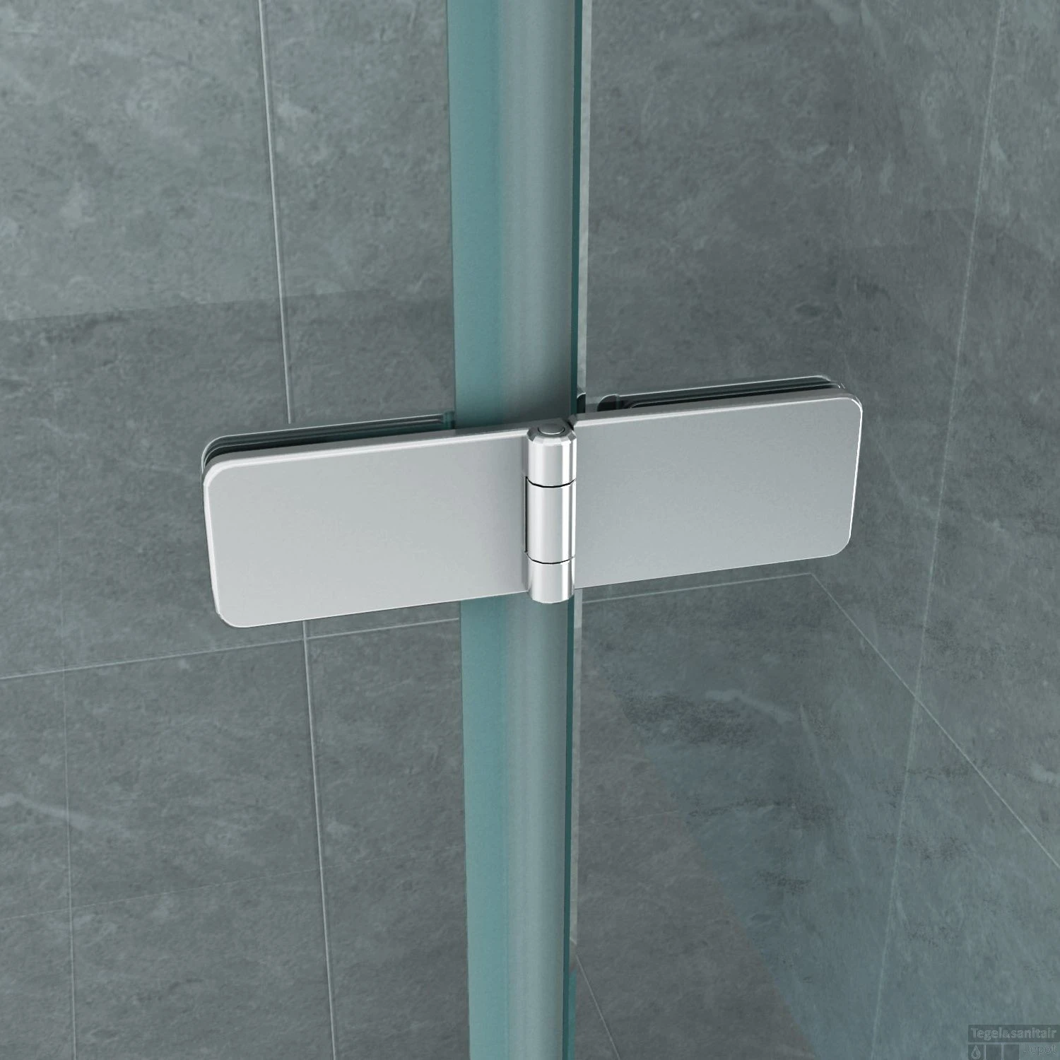 Badwand Boss & Wessing Aloni 130x140 Cm Helder Glas Aluminium Chroom Profiel - Afbeelding 2