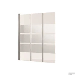 Badwand VM Go Balos Deco 3-delig 130x140cm Scharnierend Chroom Profiel 5mm Veiligheidsglas