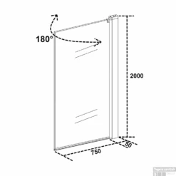 Badwand Wiesbaden Muurprofiel 80x150cm 6mm NANO Coating 5 Badwand Wiesbaden Muurprofiel 80x150cm 6mm NANO Coating -Duravit Verkoop badwand wiesbaden muurprofiel 80x150cm 6mm nano coating tech