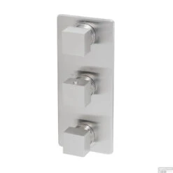 BWS Afbouwdeel Vierkant Douche Thermostaat 3Weg RVS Look