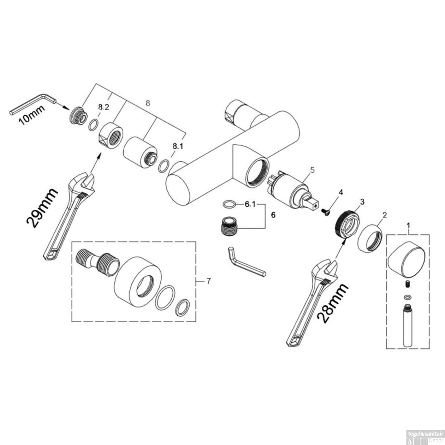 BWS Douchemengkraan Chepri Chroom 3 BWS Douchemengkraan Chepri Chroom - Afbeelding 3