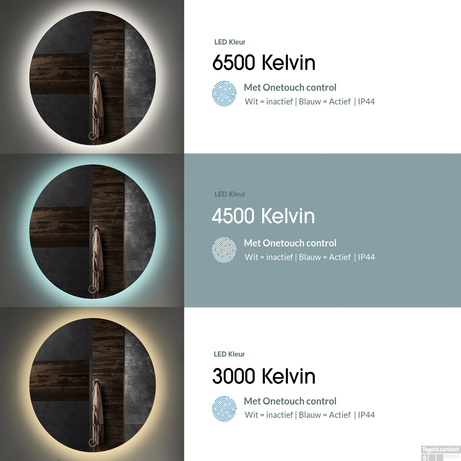 BWS Badkamerspiegel | Spark Ovale | Met LED Verlichting | 75x100cm 4 BWS Badkamerspiegel | Spark Ovale | Met LED Verlichting | 75x100cm - Afbeelding 4