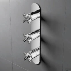 Douchethermostaat Hotbath Chap Inbouw 2 Stopkranen Verticaal Chroom