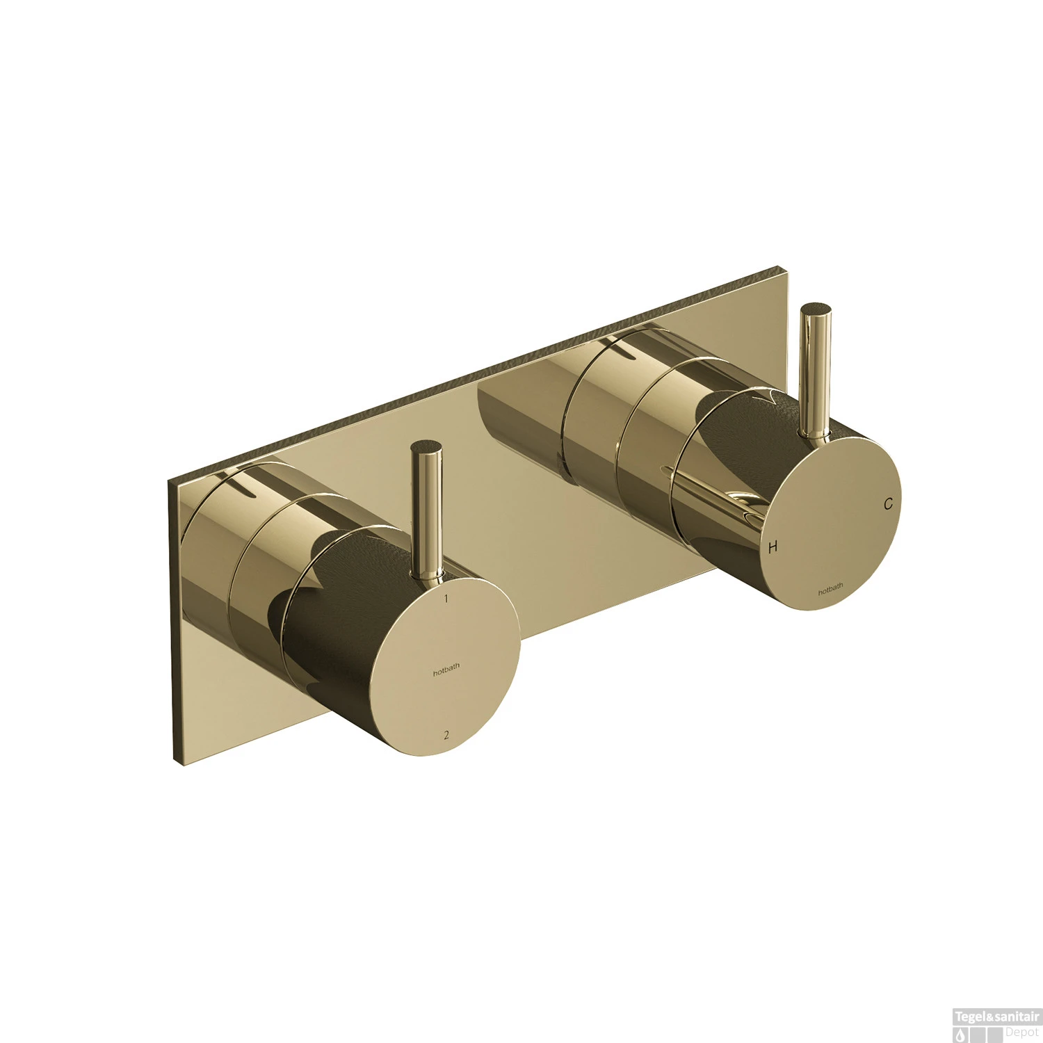 Inbouw Douchemengkraan Hotbath Cobber 2-weg Gepolijst Messing PVD OUTLET