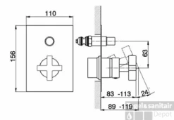 Cisal Barcelona Opbouwdeel Inbouw Mengkraan Met Omsteller BA00210021