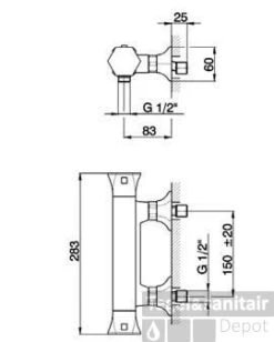 Cisal Cherie Douche Thermostaatkraan CET0101024 Goud