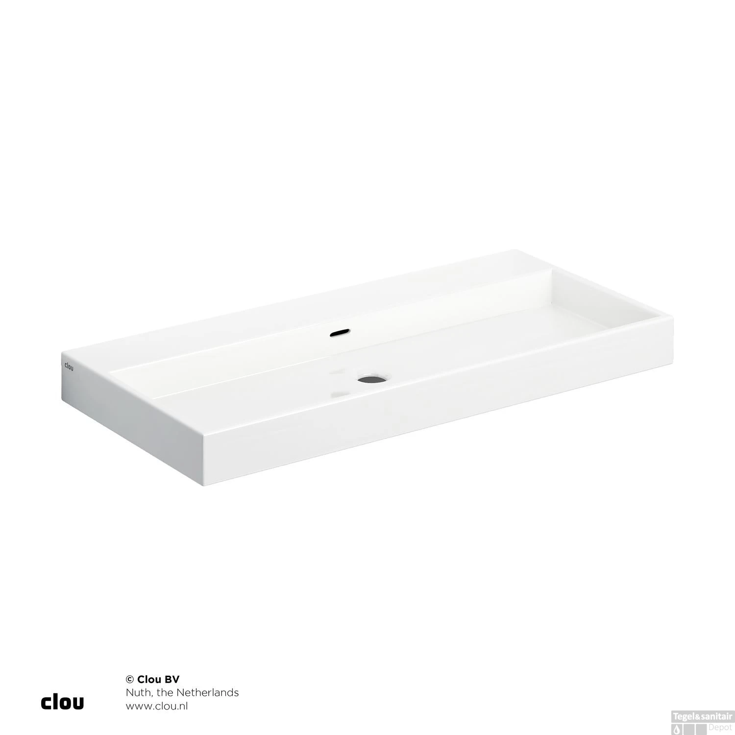 Wastafel Clou Wash Me 90x42x8 Cm Keramiek Wit 2 Wastafel Clou Wash Me 90x42x8 Cm Keramiek Wit - Afbeelding 2