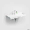 Clou New Wash Me Wastafel 90x42x8cm Met 3 Voorbewerkte Kraangaten Glanzend Wit Keramiek