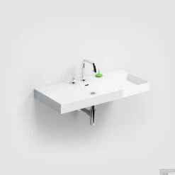 Clou New Wash Me Wastafel 90x42x8cm Met 3 Voorbewerkte Kraangaten Glanzend Wit Keramiek
